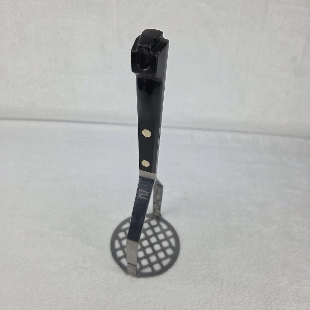 Vintage Maid Of Honor Stainless Steel Potato Masher Black Handle 9.5” - Picture 2 of 10